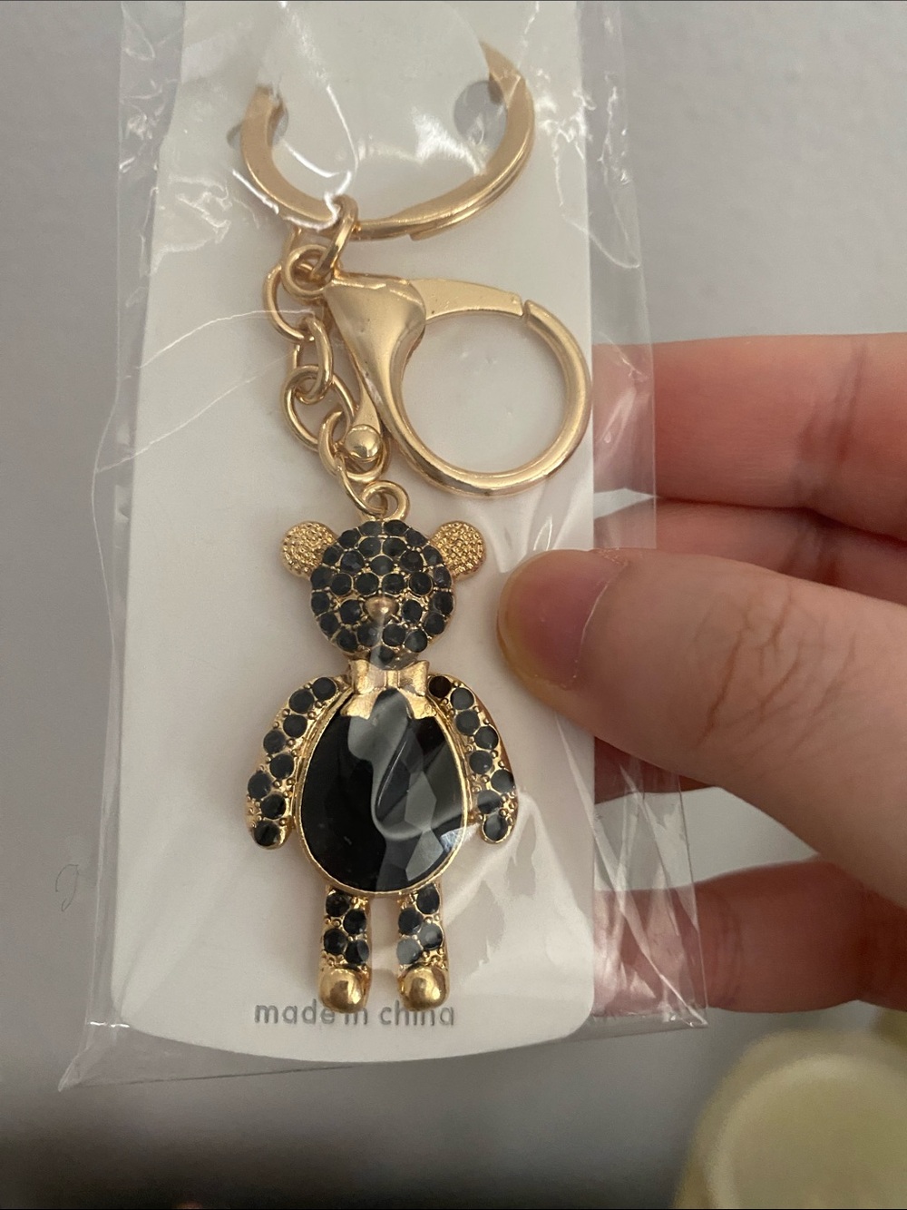 Mint Gold-Tone Bear Key & Card Holder with Black Crystals - Picture 2 of 2